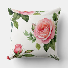 Cojín Decorativo Rosa rosa y Rosebud