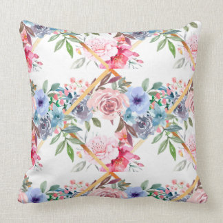 Cojín Decorativo Rosa, rosas, boho, trellis, flores acuáticas