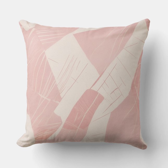 Cojín Decorativo Rosa Rubor Abstracto Geométrico (Anverso)