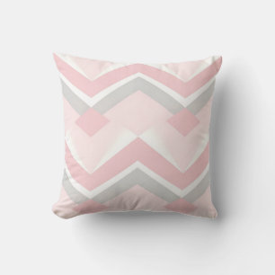 Cojín Decorativo Rosa Suave Chevron Geométrico