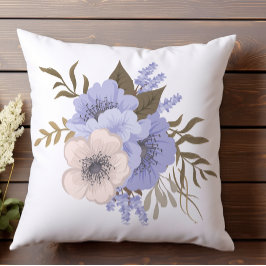 Cojín Decorativo Rosa Suave y Floral Lavanda