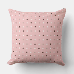 Cojín Decorativo rosa té (rojo), malva y puntos malva