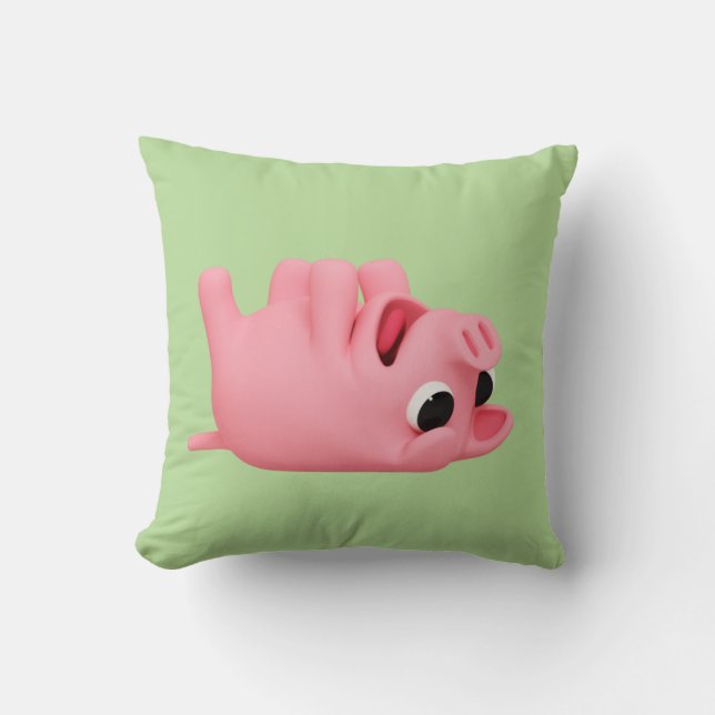 Cojín Decorativo Rosa the Pig laying on her back (Anverso)