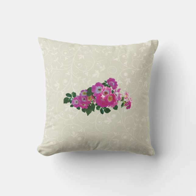 Cojín Decorativo Rosa Trepadora Rosa (Anverso)