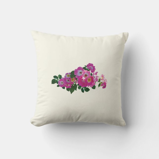 Cojín Decorativo Rosa Trepadora Rosa (Anverso)
