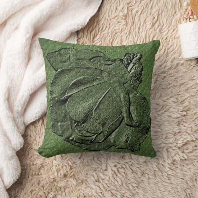 Cojín Decorativo Rosa verde Arte floral (Manta)