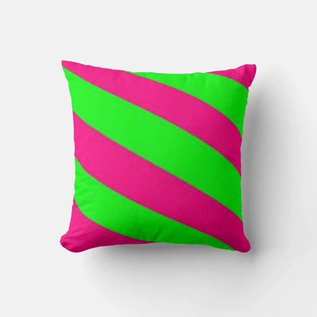 Cojín Decorativo rosa verde-caliente de la cal (Anverso)