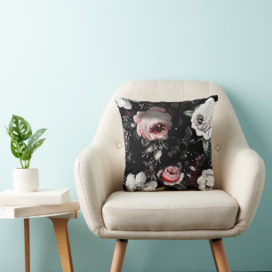 Cojín Decorativo Rosa Victoriana Audaz Floral Colorida