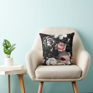 Cojín Decorativo Rosa victoriano audaz colorido floral