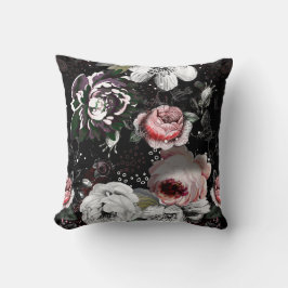 Cojín Decorativo Rosa victoriano audaz colorido floral