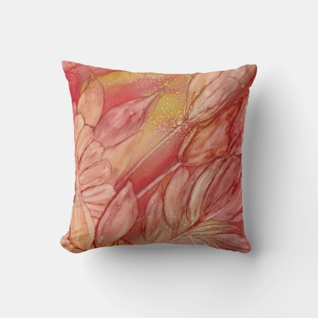 Cojín Decorativo Rosa y amarillo bonito (Anverso)