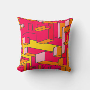 Cojín decorativo rosa y amarillo rico