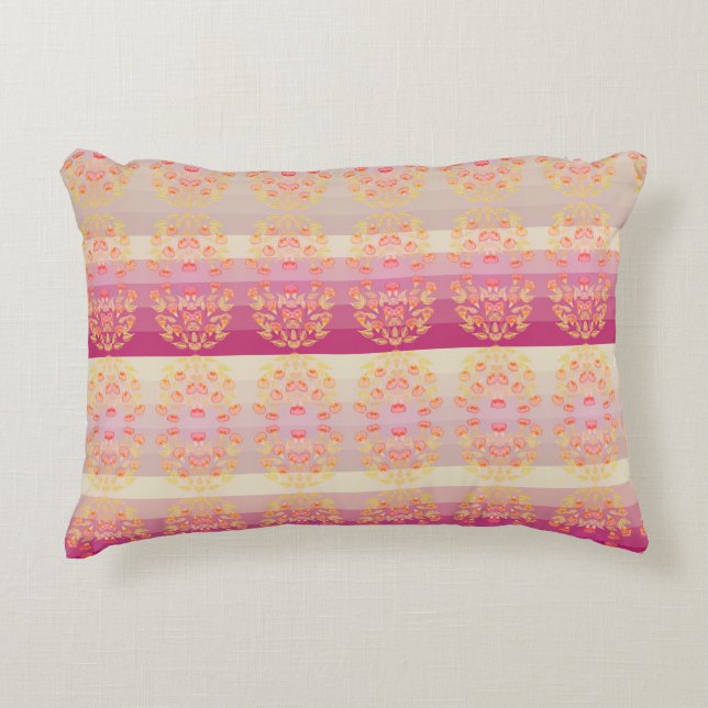 Cojín Decorativo Rosa Y Apricot (Anverso)