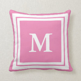 Cojín Decorativo Rosa y blanco monogramados