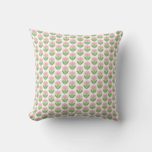 Cojín Decorativo Rosa y diseño floral verde elegante Pillow Casa