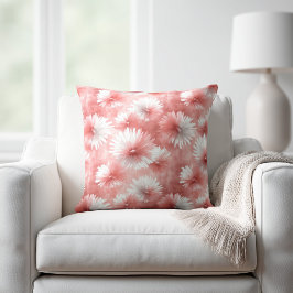Cojín Decorativo Rosa y floral blanco