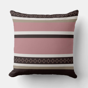 Cojín Decorativo Rosa y franjas de madera