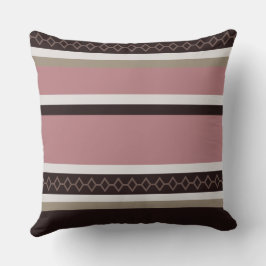 Cojín Decorativo Rosa y franjas de madera