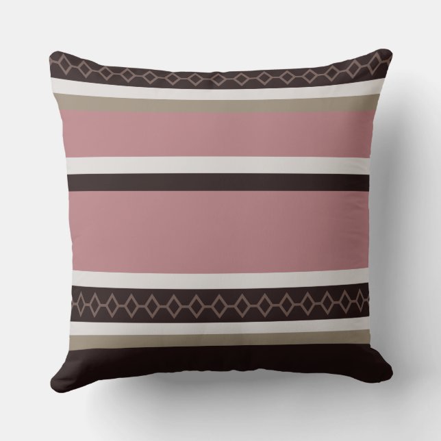 Cojín Decorativo Rosa y franjas de madera (Reverso )