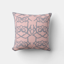 Cojín Decorativo Rosa y gris de encaje de hierro