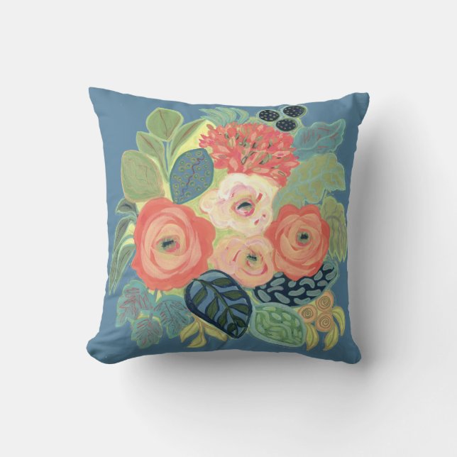 Cojín Decorativo Rosa y Mamá Pillow-Denim (Anverso)