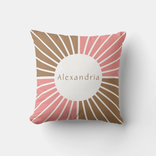 Cojín Decorativo Rosa y marrón personalizados (Anverso)