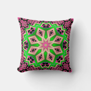 Cojín Decorativo Rosado caliente + Cushiro de Groovy Geométrico Ver