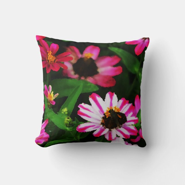 Cojín decorativo rosado de la flor (Anverso)