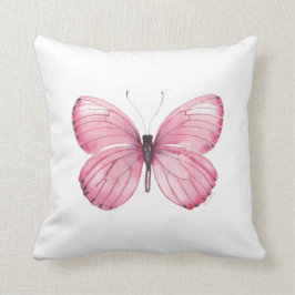 Cojín decorativo rosado de la mariposa