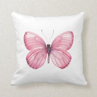 Cojín decorativo rosado de la mariposa