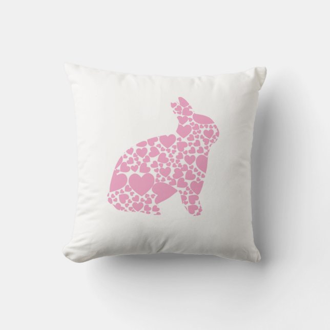 Cojín decorativo rosado del conejo de conejito del (Anverso)