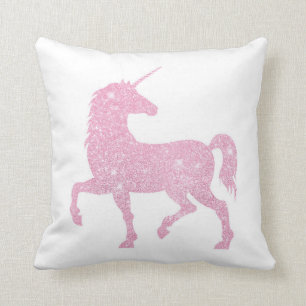 Cojín decorativo rosado del unicornio del