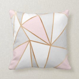 Cojín Decorativo Rosado, gris y oro Geo