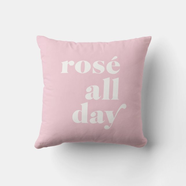 Cojín decorativo rosado Rosé todo el día (Reverso)