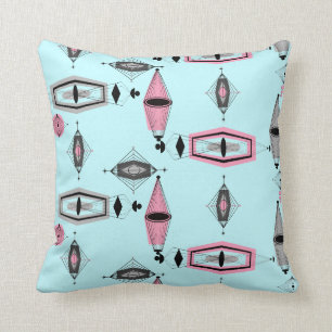 Cojín decorativo rosado y gris atómico del model