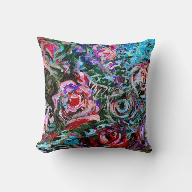 Cojín Decorativo Rosas abstractos de Alexandra Cook (Anverso)