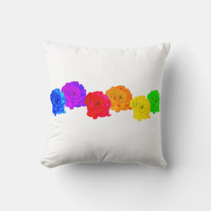 Cojín Decorativo Rosas Arcoíris