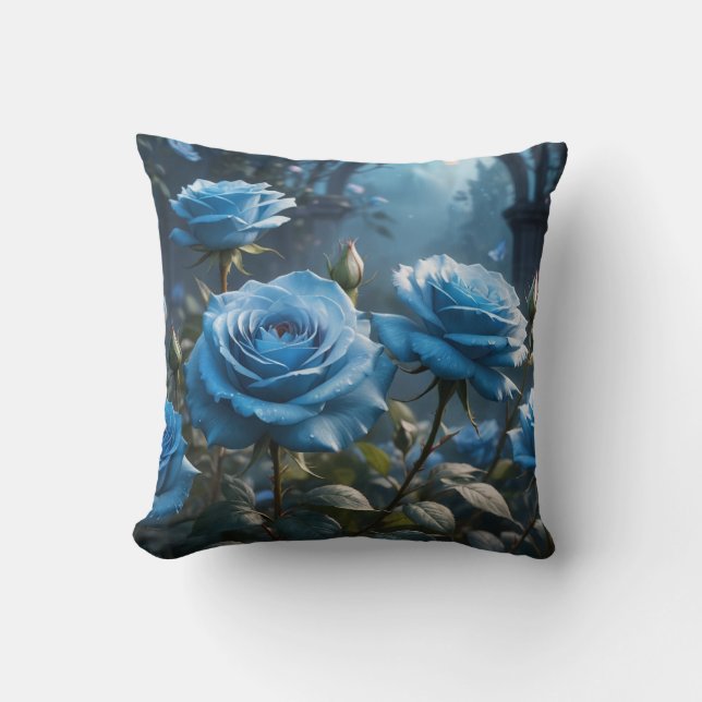 Cojín Decorativo Rosas azules (Anverso)
