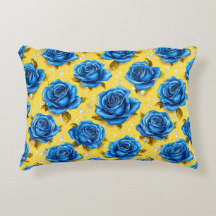 Cojín Decorativo Rosas azules 3d