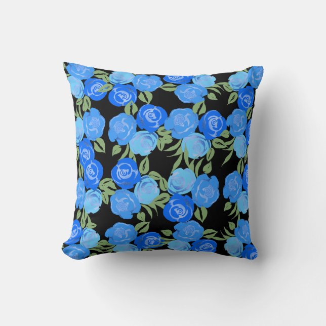 Cojín Decorativo Rosas azules Pillow (Anverso)