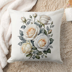 Cojín Decorativo Rosas blancas