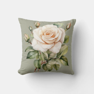 Cojín Decorativo Rosas Blancas Clásico Floral