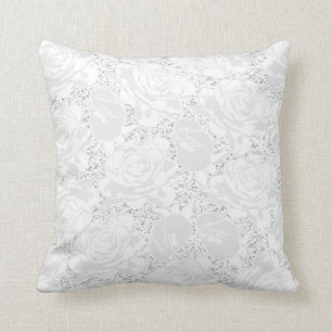 Cojín Decorativo Rosas Blancas Decoradas Elegantemente