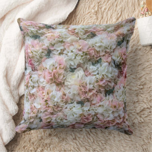 Cojín Decorativo Rosas Blancas Rosa Patrón Floral Británico