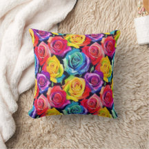 Rosas brillantes multicolores a la acuarela