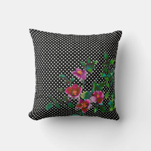 Cojín Decorativo Rosas de acuarela magenta rosa retro elegante