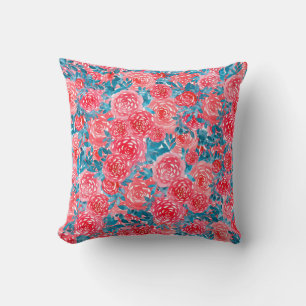 Cojín Decorativo Rosas de acuarela Tapiz floral