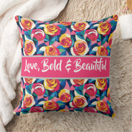 Cojín Decorativo Rosas de Amor en Capas - Amor, Audaz y Hermoso