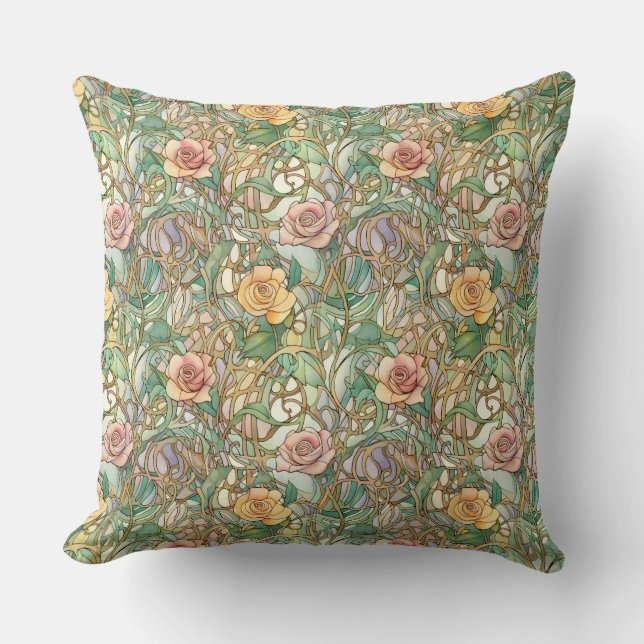 Cojín Decorativo rosas de arte de moda de nueva generación (Anverso)