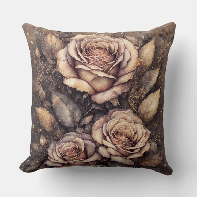 Cojín Decorativo Rosas de bronce (Anverso)
